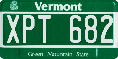 VT license plate XPT682