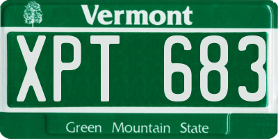 VT license plate XPT683