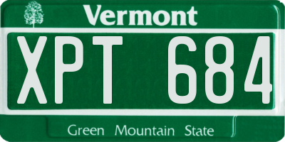 VT license plate XPT684