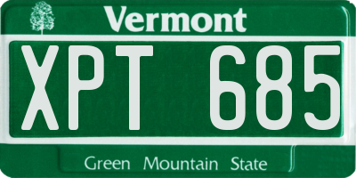 VT license plate XPT685