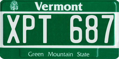 VT license plate XPT687