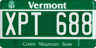 VT license plate XPT688