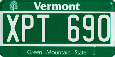 VT license plate XPT690