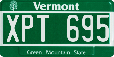 VT license plate XPT695