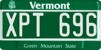 VT license plate XPT696