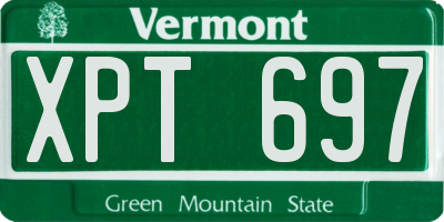 VT license plate XPT697