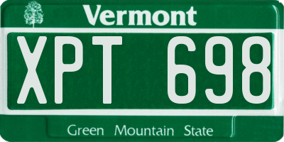 VT license plate XPT698