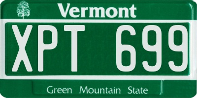 VT license plate XPT699