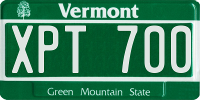 VT license plate XPT700