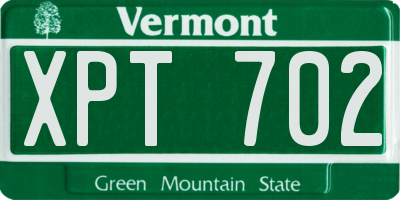 VT license plate XPT702