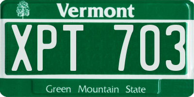 VT license plate XPT703