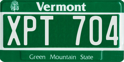 VT license plate XPT704