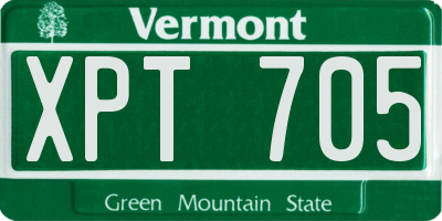 VT license plate XPT705