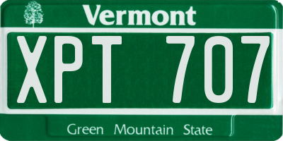 VT license plate XPT707