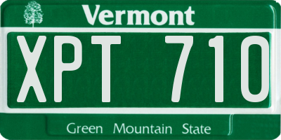 VT license plate XPT710