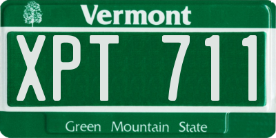 VT license plate XPT711