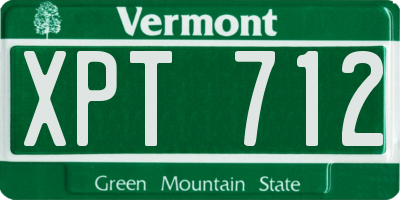 VT license plate XPT712