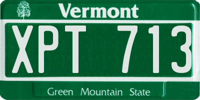 VT license plate XPT713