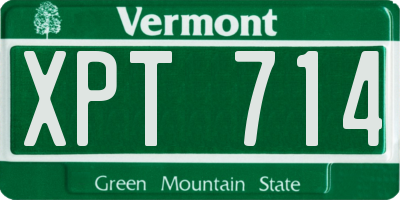 VT license plate XPT714