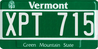 VT license plate XPT715