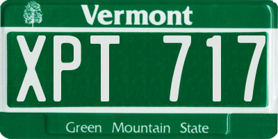 VT license plate XPT717