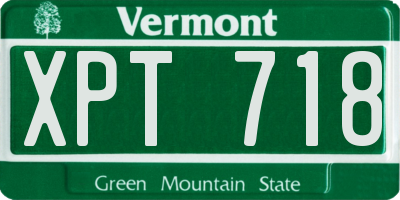 VT license plate XPT718