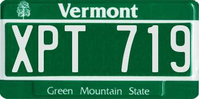 VT license plate XPT719