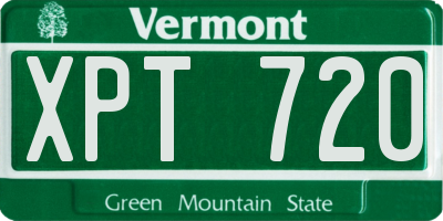 VT license plate XPT720