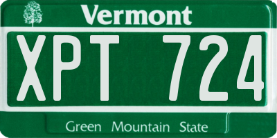 VT license plate XPT724