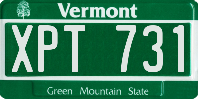 VT license plate XPT731
