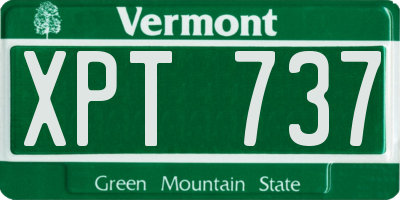 VT license plate XPT737