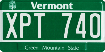 VT license plate XPT740
