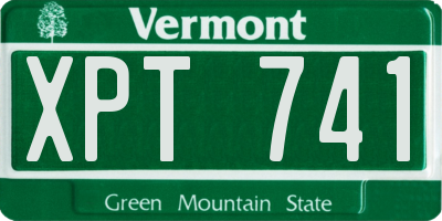 VT license plate XPT741