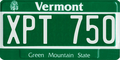 VT license plate XPT750