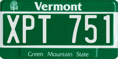 VT license plate XPT751