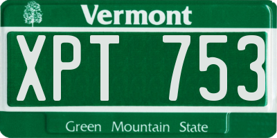 VT license plate XPT753