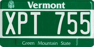 VT license plate XPT755