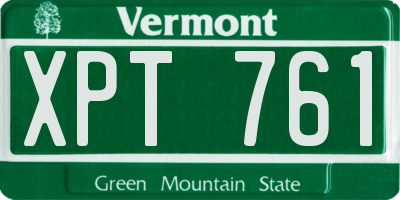VT license plate XPT761