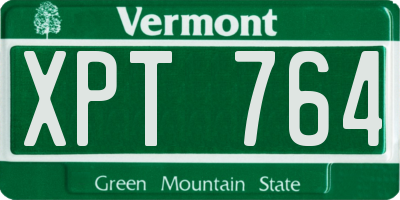 VT license plate XPT764