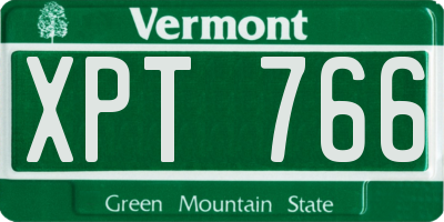 VT license plate XPT766