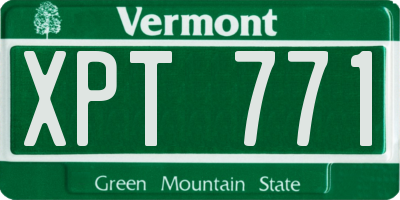 VT license plate XPT771