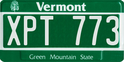 VT license plate XPT773