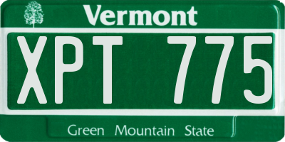 VT license plate XPT775