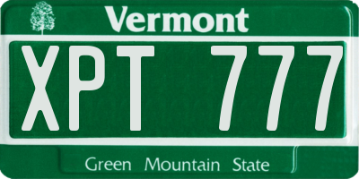 VT license plate XPT777