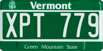 VT license plate XPT779