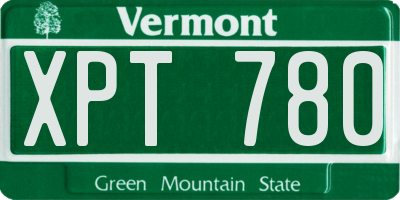 VT license plate XPT780