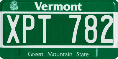 VT license plate XPT782