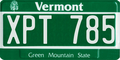 VT license plate XPT785