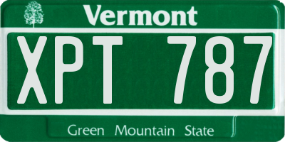 VT license plate XPT787