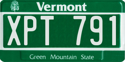 VT license plate XPT791